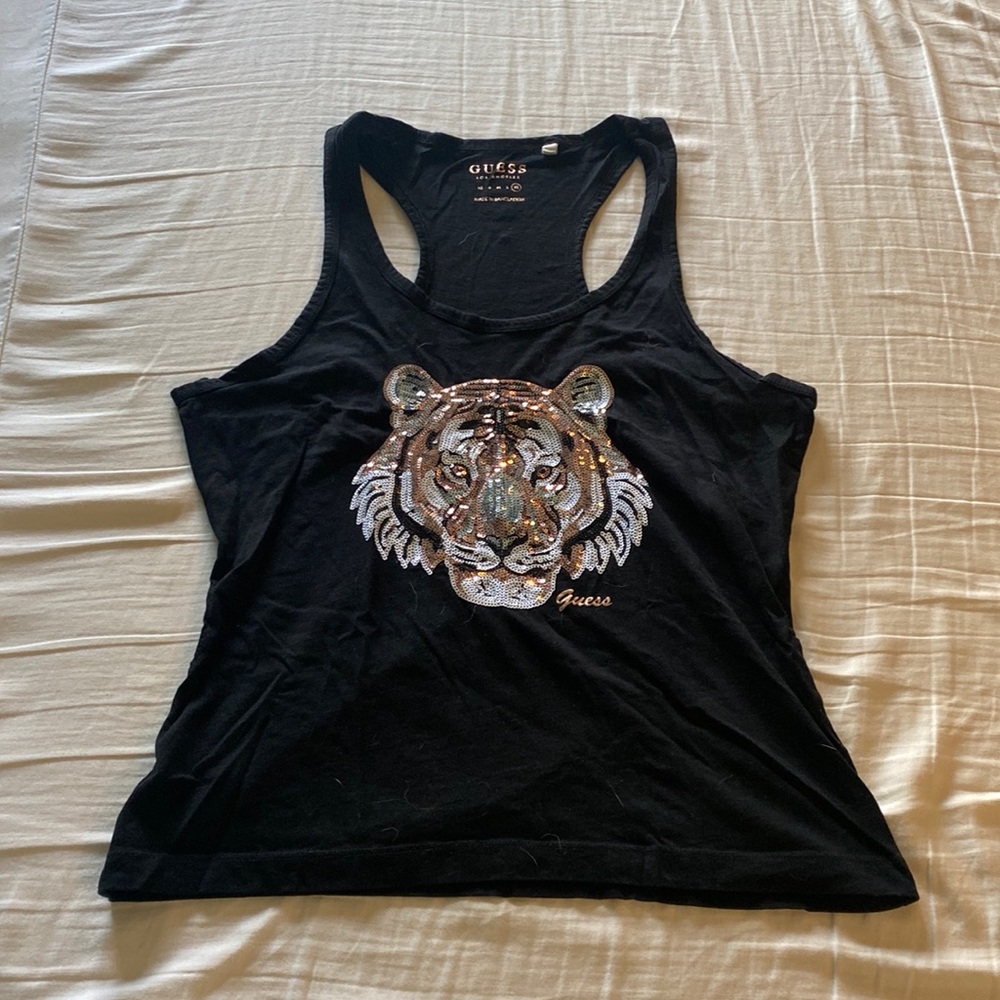 womens guess XL tank with sequin